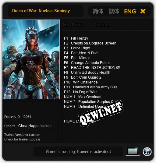 Rules of War: Nuclear Strategy: Читы, Трейнер +15 [CheatHappens.com]