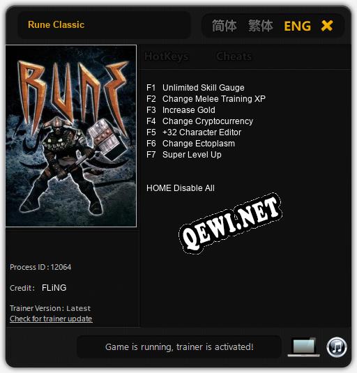 Rune Classic: ТРЕЙНЕР И ЧИТЫ (V1.0.56)