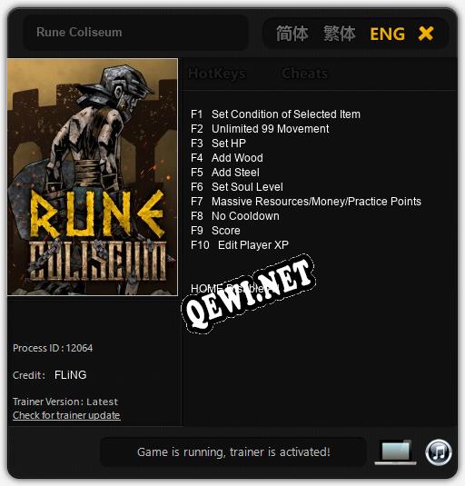 Трейнер для Rune Coliseum [v1.0.1]
