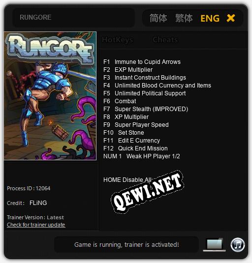 RUNGORE: ТРЕЙНЕР И ЧИТЫ (V1.0.28)