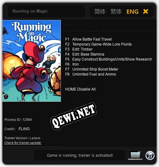 Running on Magic: Трейнер +8 [v1.7]