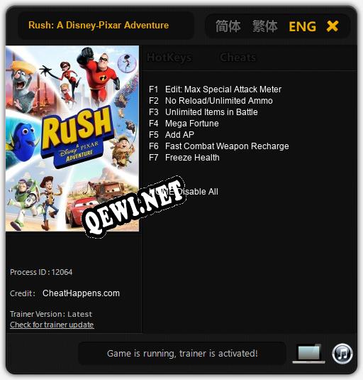 Rush: A Disney-Pixar Adventure: Читы, Трейнер +7 [CheatHappens.com]