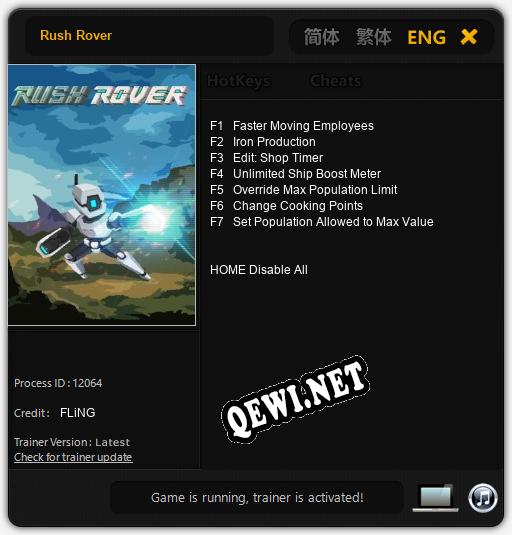 Трейнер для Rush Rover [v1.0.8]