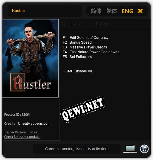 Rustler: Трейнер +5 [v1.7]