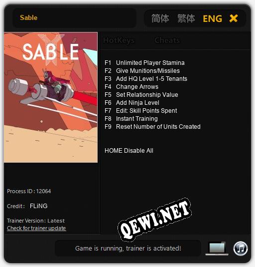 Sable: ТРЕЙНЕР И ЧИТЫ (V1.0.36)