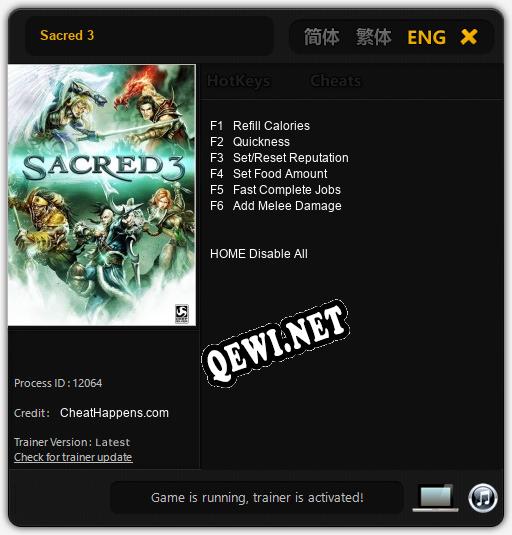 Sacred 3: Трейнер +6 [v1.9]