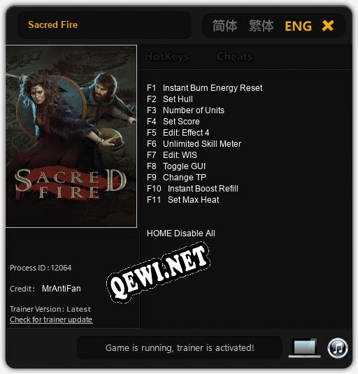 Трейнер для Sacred Fire [v1.0.4]