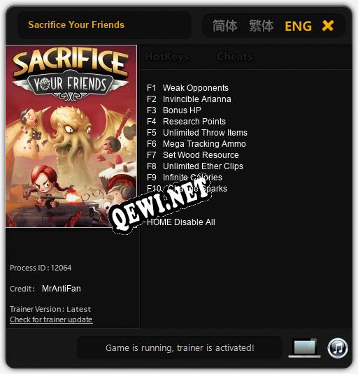 Sacrifice Your Friends: ТРЕЙНЕР И ЧИТЫ (V1.0.58)
