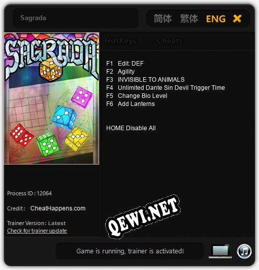 Sagrada: ТРЕЙНЕР И ЧИТЫ (V1.0.71)