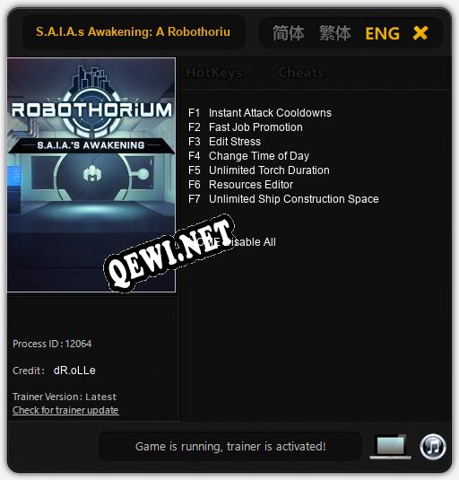 S.A.I.A.s Awakening: A Robothorium Visual Novel: ТРЕЙНЕР И ЧИТЫ (V1.0.66)