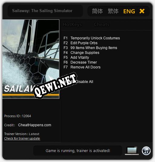 Sailaway: The Sailing Simulator: Читы, Трейнер +7 [CheatHappens.com]