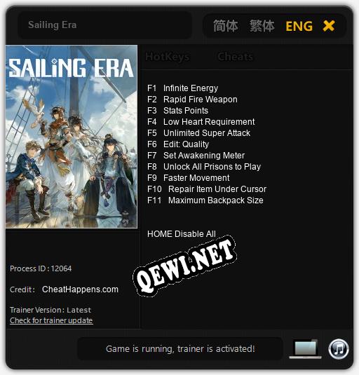 Sailing Era: Трейнер +11 [v1.5]