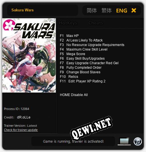 Sakura Wars: Читы, Трейнер +11 [dR.oLLe]