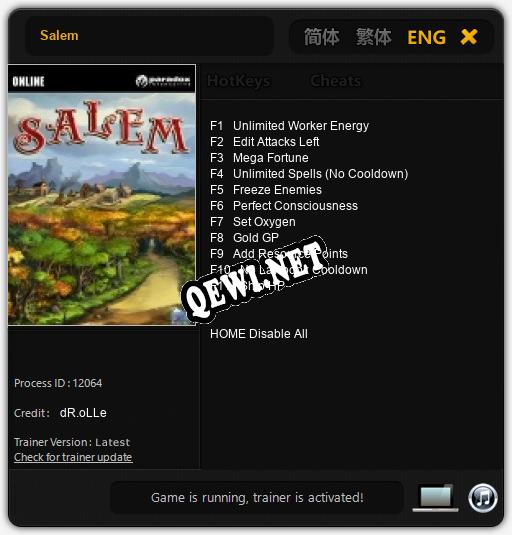 Трейнер для Salem [v1.0.6]