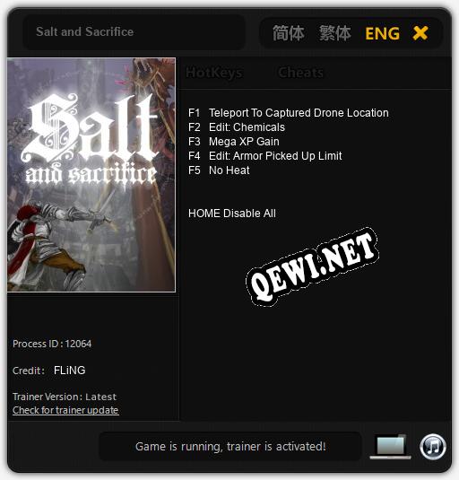 Трейнер для Salt and Sacrifice [v1.0.3]