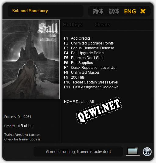 Salt and Sanctuary: ТРЕЙНЕР И ЧИТЫ (V1.0.67)