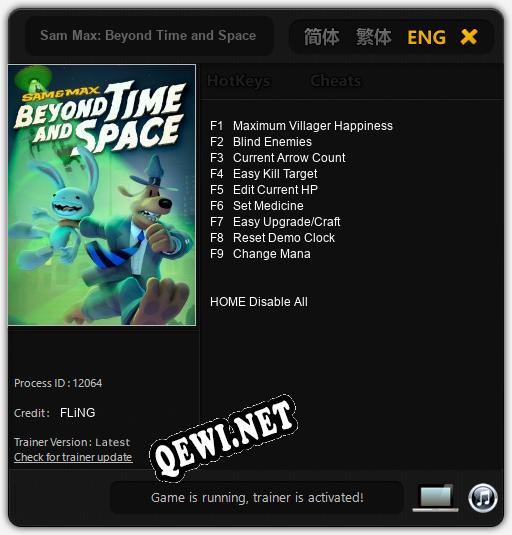 Sam Max: Beyond Time and Space: Читы, Трейнер +9 [FLiNG]