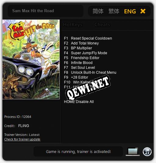 Sam Max Hit the Road: ТРЕЙНЕР И ЧИТЫ (V1.0.46)