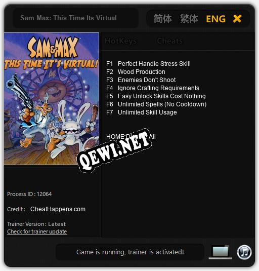 Sam Max: This Time Its Virtual: Трейнер +7 [v1.9]