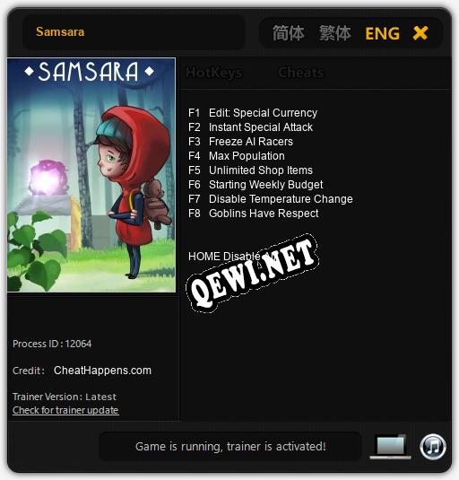 Samsara: Читы, Трейнер +8 [CheatHappens.com]