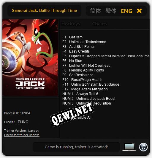 Трейнер для Samurai Jack: Battle Through Time [v1.0.5]