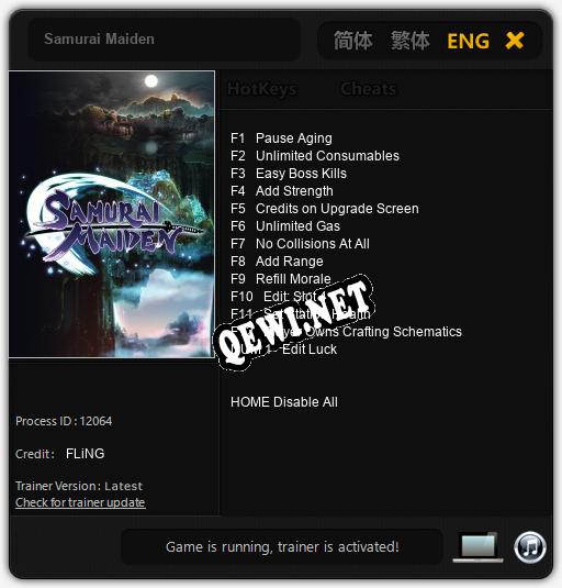 Трейнер для Samurai Maiden [v1.0.1]