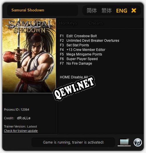 Samurai Shodown: ТРЕЙНЕР И ЧИТЫ (V1.0.6)