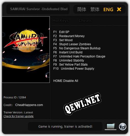 SAMURAI Survivor -Undefeated Blade-: Читы, Трейнер +10 [CheatHappens.com]