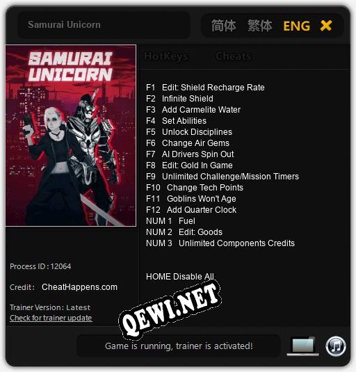Трейнер для Samurai Unicorn [v1.0.6]