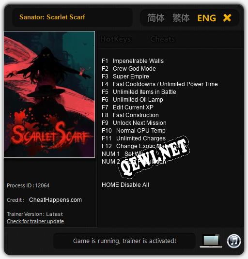 Sanator: Scarlet Scarf: Читы, Трейнер +14 [CheatHappens.com]