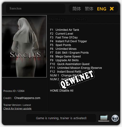 Трейнер для Sanctus [v1.0.4]