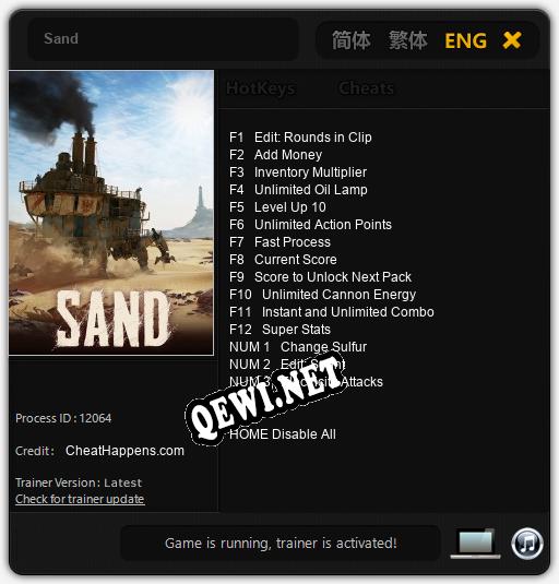 Трейнер для Sand [v1.0.2]