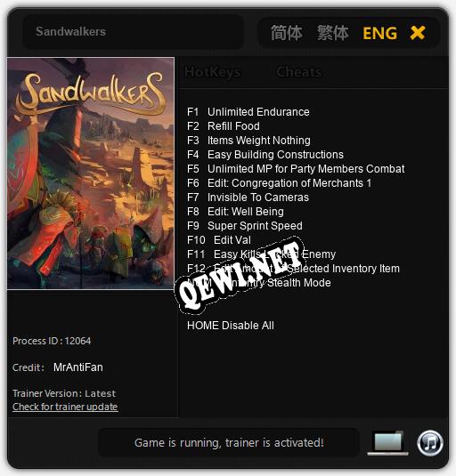Sandwalkers: Трейнер +13 [v1.3]