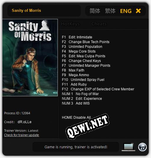 Sanity of Morris: ТРЕЙНЕР И ЧИТЫ (V1.0.76)