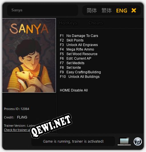 Sanya: Читы, Трейнер +10 [FLiNG]