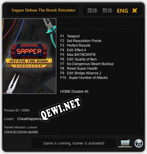 Sapper Defuse The Bomb Simulator: Трейнер +10 [v1.6]