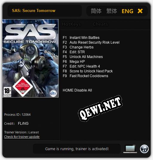 SAS: Secure Tomorrow: ТРЕЙНЕР И ЧИТЫ (V1.0.87)