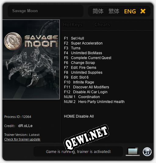 Savage Moon: Читы, Трейнер +14 [dR.oLLe]