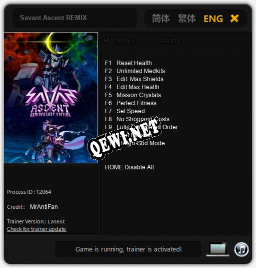 Трейнер для Savant Ascent REMIX [v1.0.6]