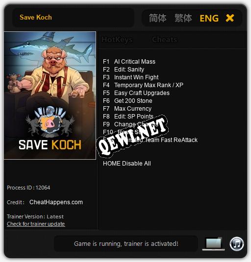 Save Koch: ТРЕЙНЕР И ЧИТЫ (V1.0.83)
