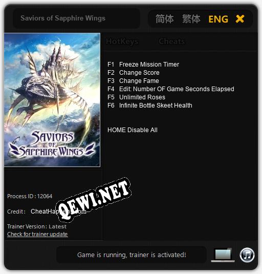 Трейнер для Saviors of Sapphire Wings [v1.0.4]