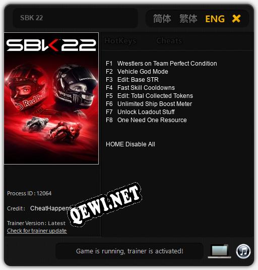 SBK 22: Трейнер +8 [v1.8]