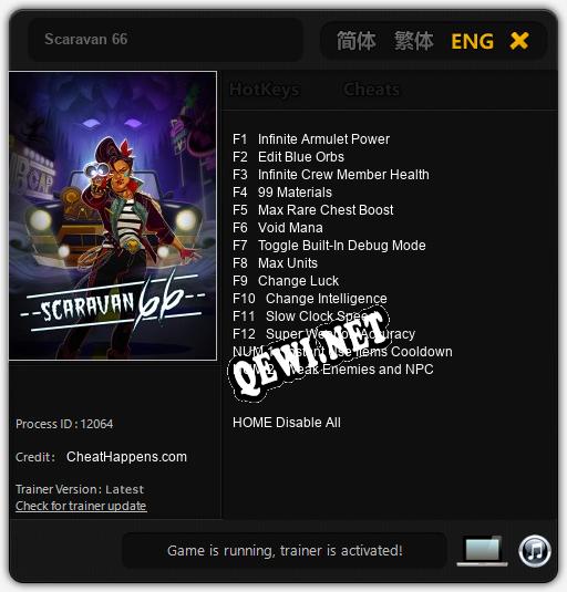 Трейнер для Scaravan 66 [v1.0.2]