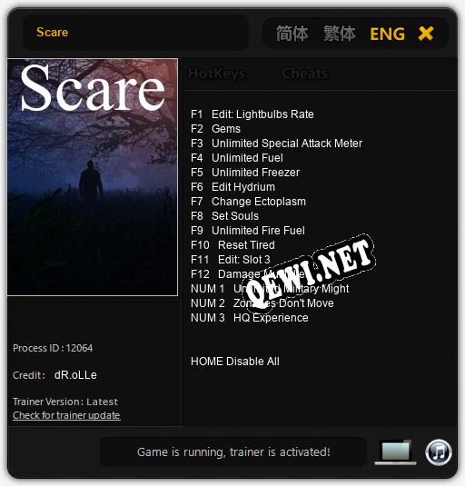 Трейнер для Scare [v1.0.6]