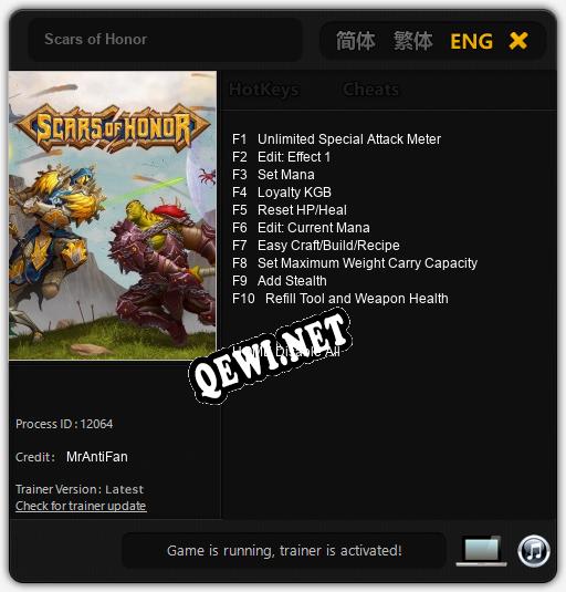 Scars of Honor: Трейнер +10 [v1.6]