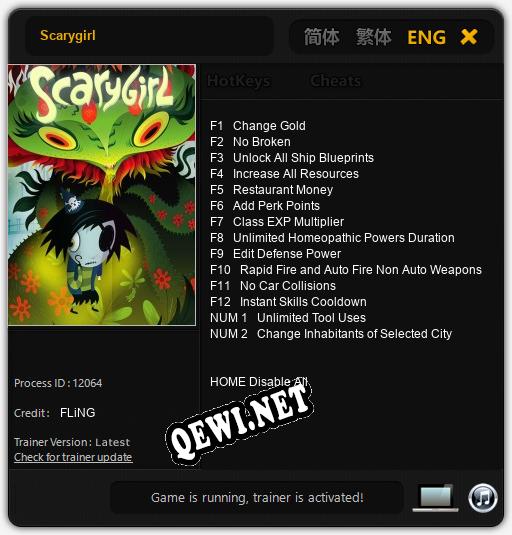 Трейнер для Scarygirl [v1.0.6]