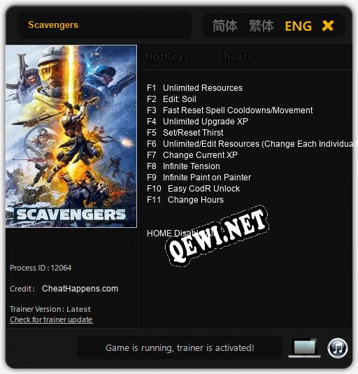 Scavengers: Читы, Трейнер +11 [CheatHappens.com]