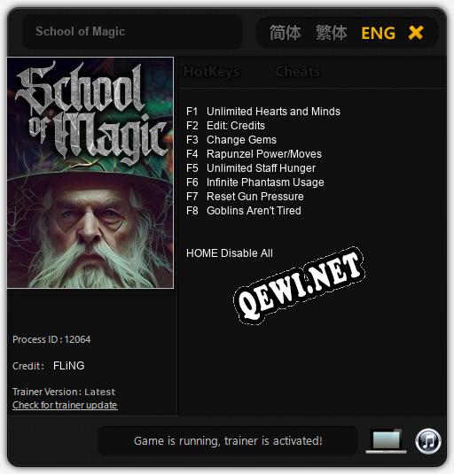 School of Magic: Трейнер +8 [v1.1]