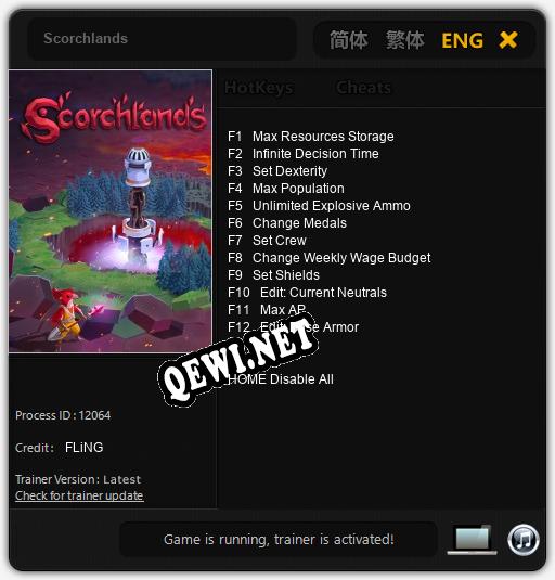 Scorchlands: ТРЕЙНЕР И ЧИТЫ (V1.0.32)