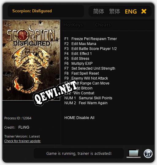 Scorpion: Disfigured: ТРЕЙНЕР И ЧИТЫ (V1.0.48)